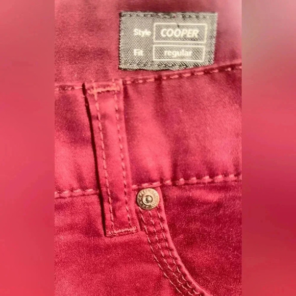 BRAX cooper fan MTWA burgundy comfortable casual lightweight 5 pocket pants 34 - Picture 4 of 6